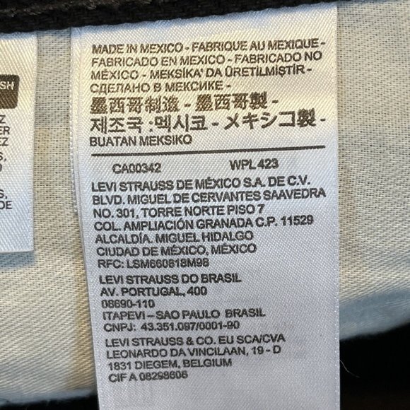 Men's Levis 505 Regular Fit Denim Jeans SZ 36x30 Black Cotton Modern Red Tab - Picture 8 of 12